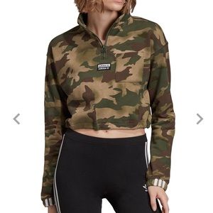 Adidas Vocal Camo Crop 1/2 Zip Pull Over